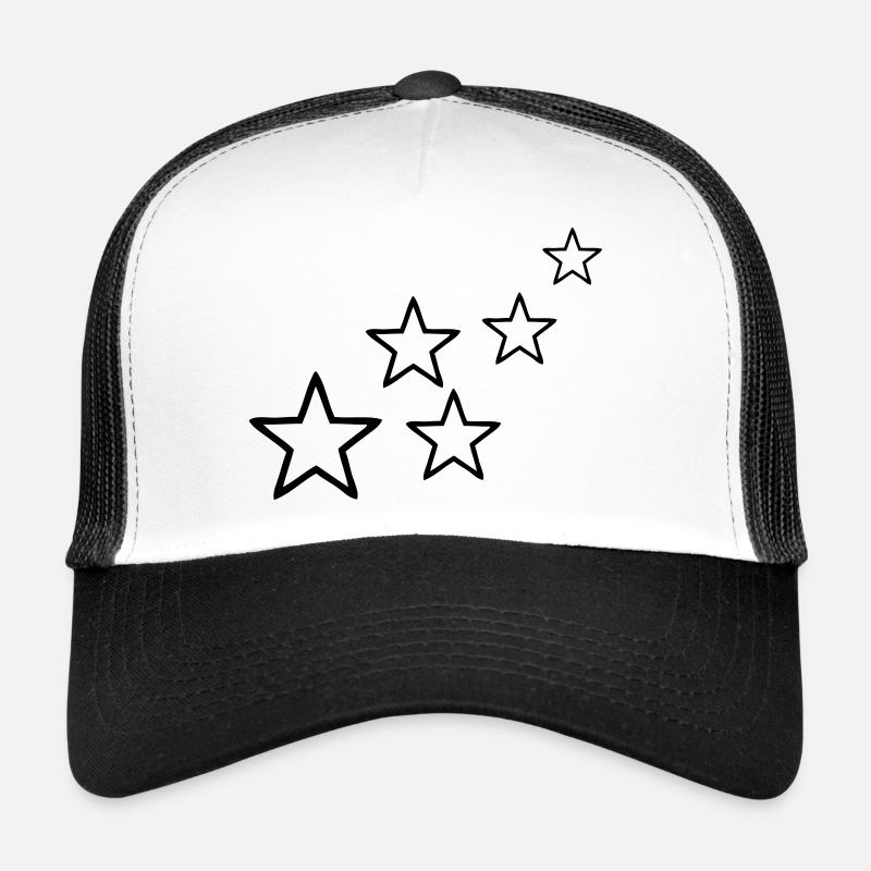 étoiles - Casquette trucker  - blanc/noir
