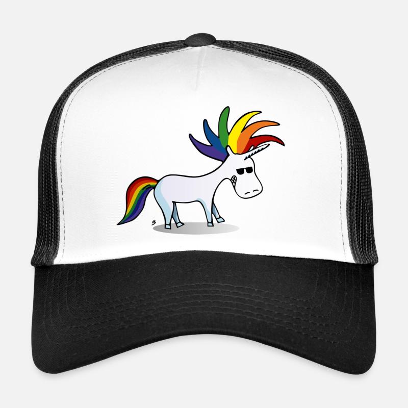 Punk Einhorn - Trucker Cap - Weiß/Schwarz