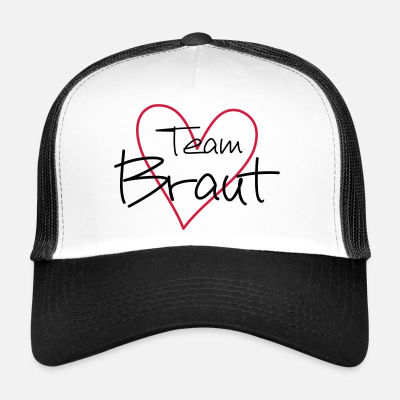Team Braut Herz Party - Trucker Cap - Weiß/Schwarz