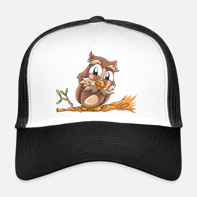 Lachende Eule - Trucker Cap - Weiß/Schwarz