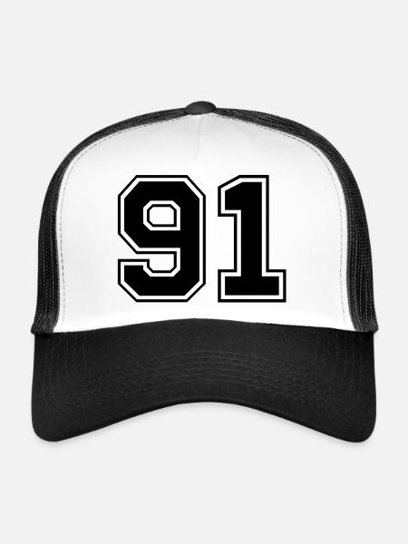 91 - Trucker Cap - white/black - Front