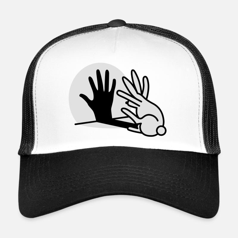 Chinese shadow hand rabbit - Trucker Cap - white/black