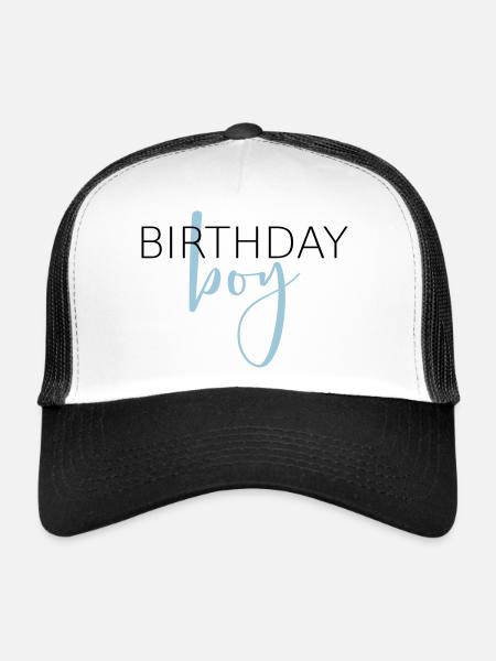 Anniversaire garçon i cadeau d'anniversaire enfant - Casquette trucker  - blanc/noir - Devant