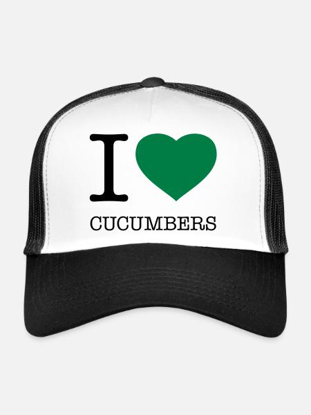 I LOVE CUCUMBERS CUCUMBER CUCUMBER - Trucker Cap - white/black - Front