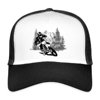 Enduro - offroad - motorcycle terrain sport - Trucker Cap - white/black - Front