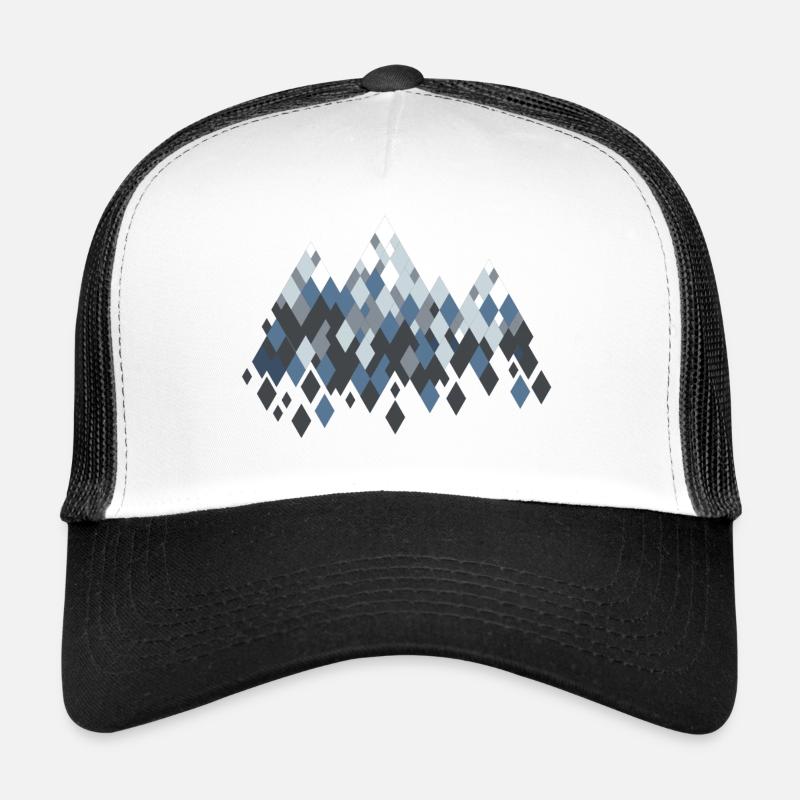 Berge - Trucker Cap - Weiß/Schwarz