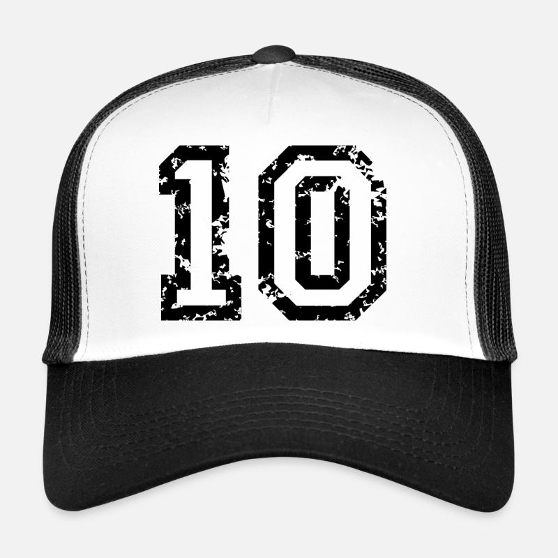 Le numéro dix - No. 10 (deux couleurs) blanc Casquette trucker 