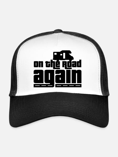Sur la route à nouveau! - Casquette trucker  - blanc/noir - Devant
