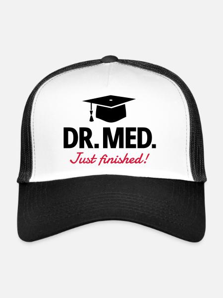 Docteur mortier - Casquette trucker  - blanc/noir - Devant