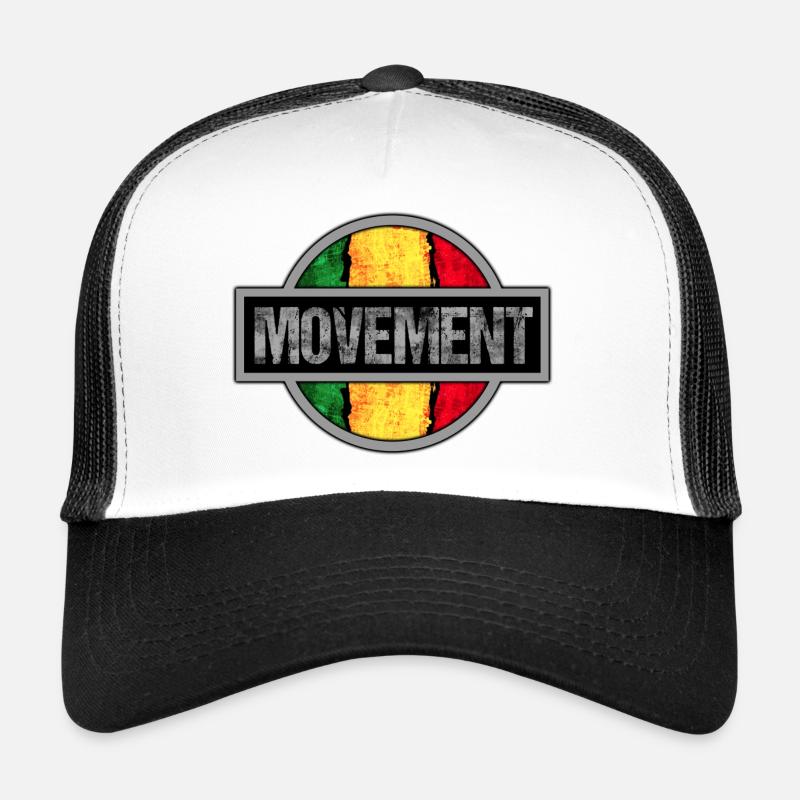 Conception d’icônes de mouvement rastafari - Casquette trucker  - blanc/noir