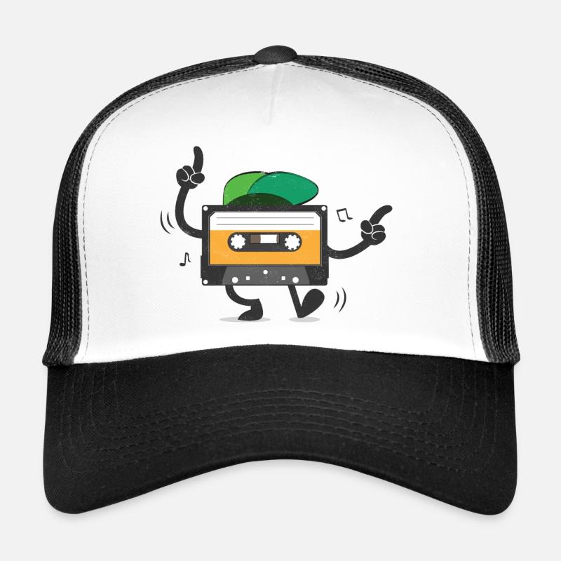 Dancing Cassette Tape Retro Vintage Old School - Trucker Cap - white/black