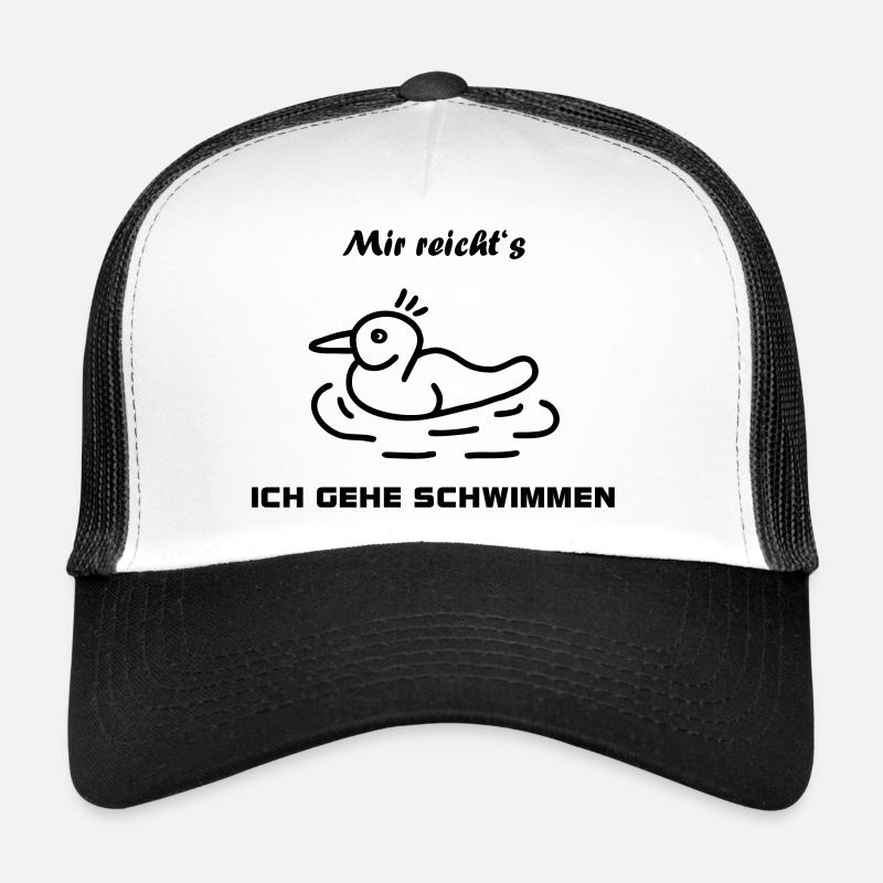 Ente schwimmen - Trucker Cap - Weiß/Schwarz