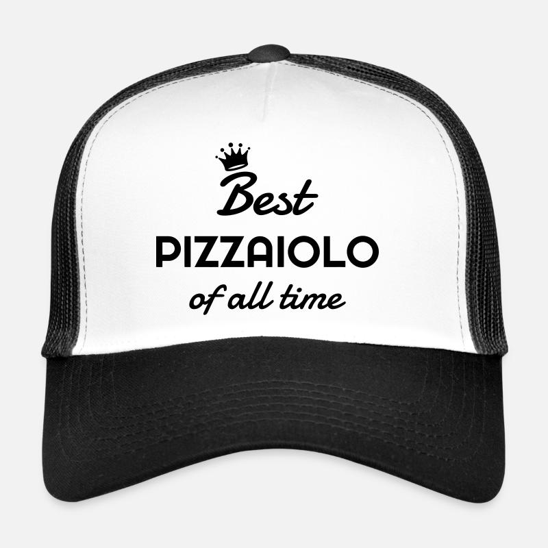 Pizza / pizzaiolo / Italien / Burger - Trucker Cap - Weiß/Schwarz