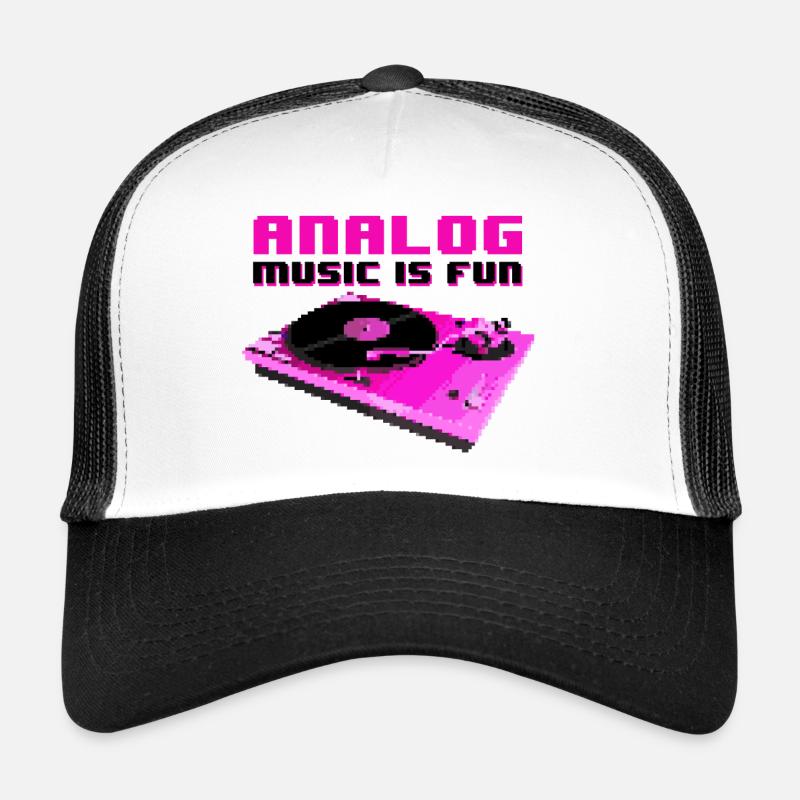 ANALOG MUSIC IS FUN - Trucker Cap - white/black