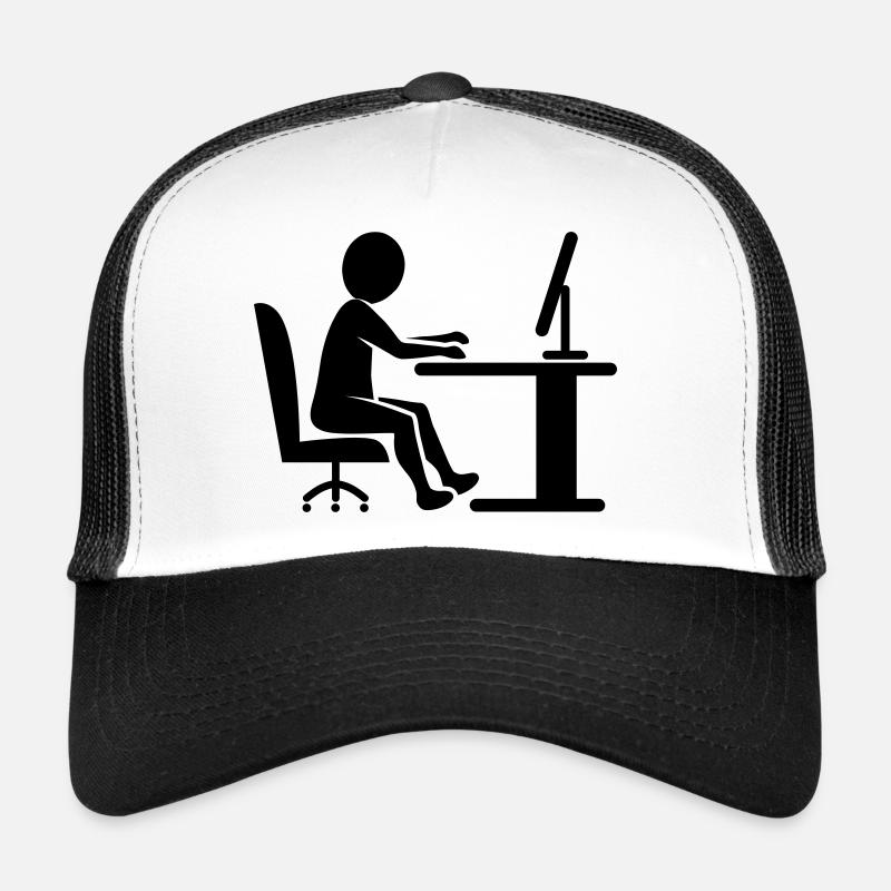 Icon desk work / black and white Trucker Cap