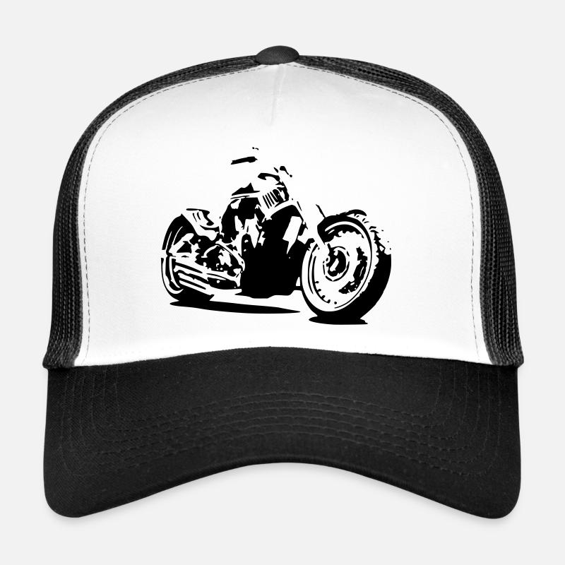 Motorcycle Chopper - Trucker Cap - Weiß/Schwarz