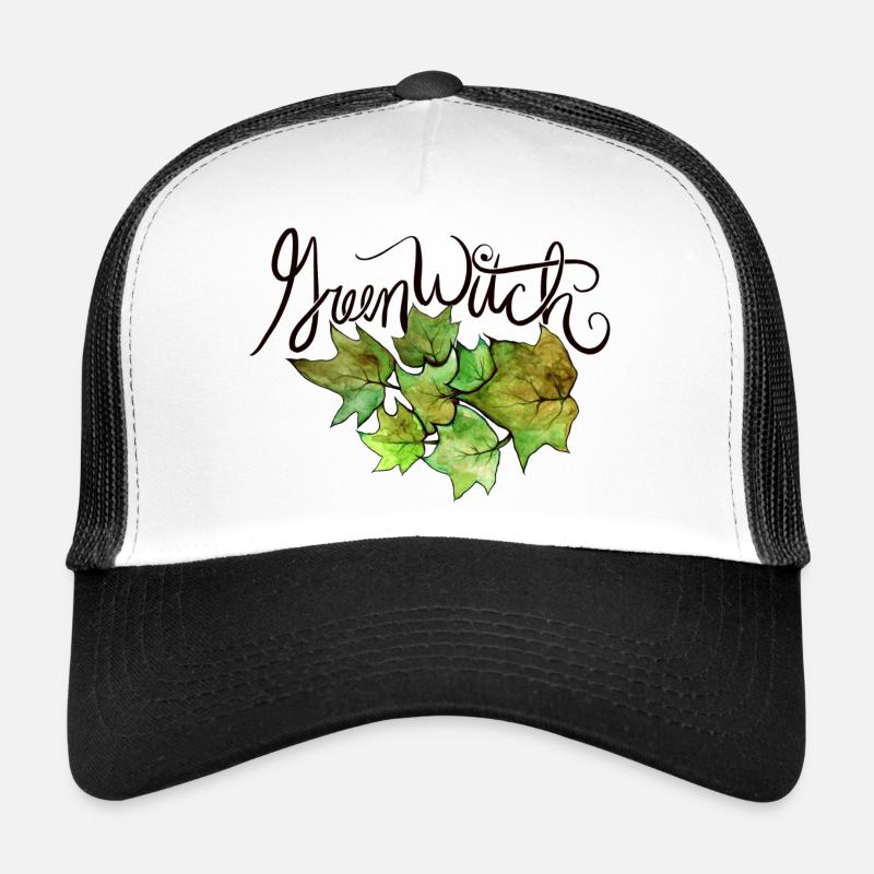 grüne Hexe - Trucker Cap - Weiß/Schwarz