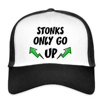 Wallstreet stonks only go up - Trucker Cap - white/black - Front