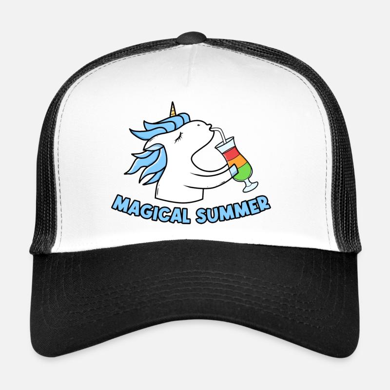 Unicorn Magical Summer - Trucker Cap - white/black