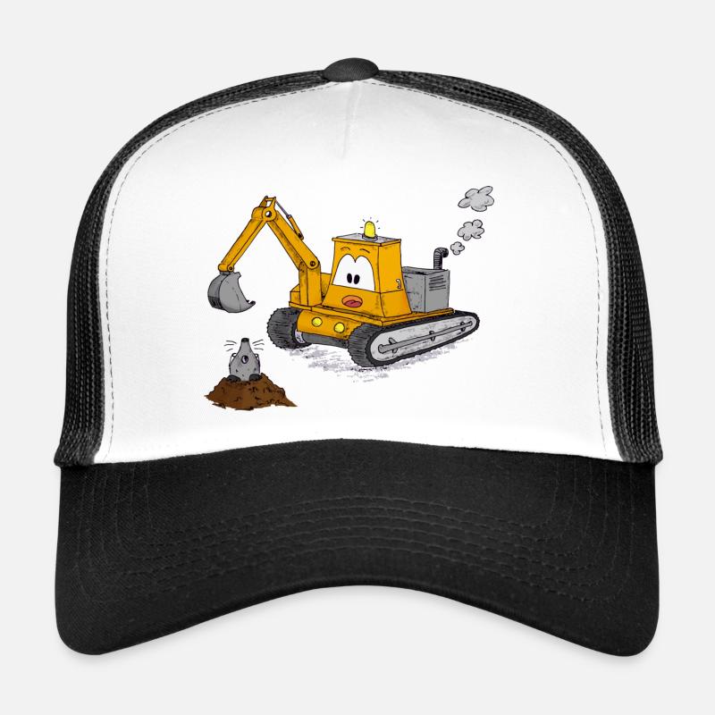 Excavator mole crane construction site builder guys Trucker Cap