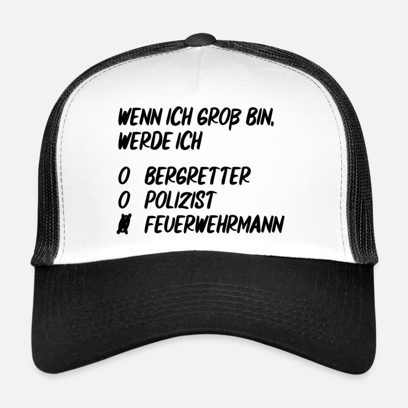 Ich werde Feuerwehrmann - Trucker Cap - Weiß/Schwarz