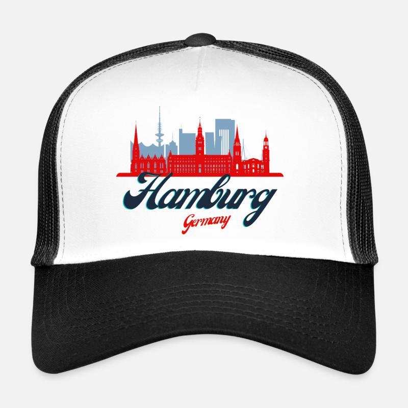 Hambourg - Casquette trucker  - blanc/noir