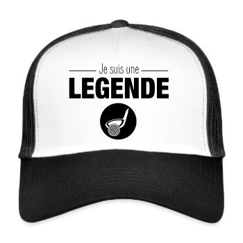 Je suis une legende au golf t-shirt golf - Casquette trucker  - blanc/noir - Devant