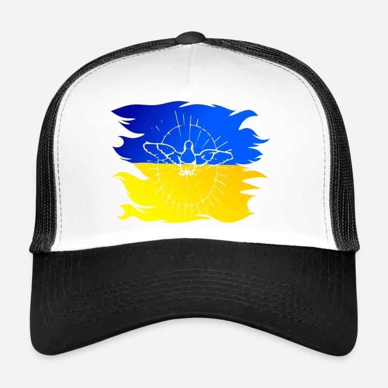 Drapeau de l’Ukraine avec colombe de la paix Casquette trucker 