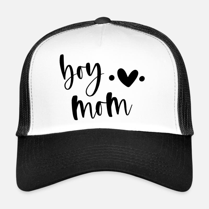boy mom | Mama | beste Mama | Geschenkidee - Trucker Cap - Weiß/Schwarz
