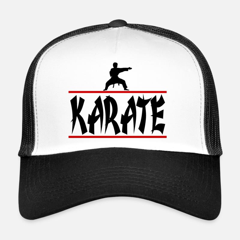 Karate rot - Trucker Cap - Weiß/Schwarz