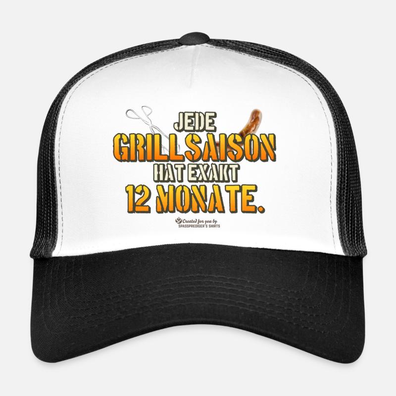 Grillspruch "12 Monate Grillsaison" Trucker Cap