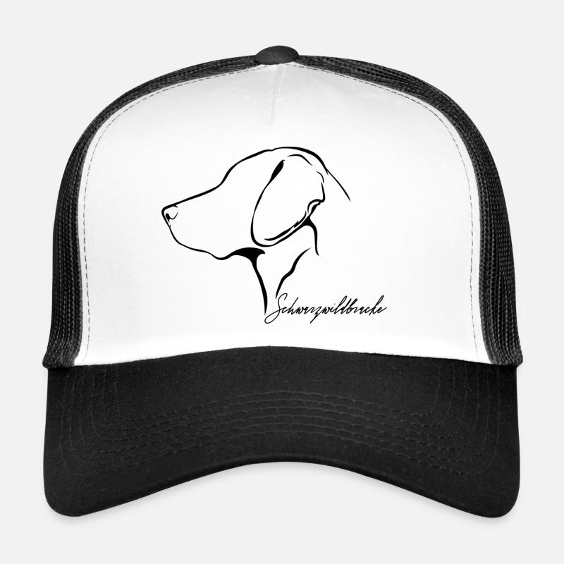 SCHWARZWILDBRACKE Profil Hunde Jagdhund Wilsigns - Trucker Cap - Weiß/Schwarz