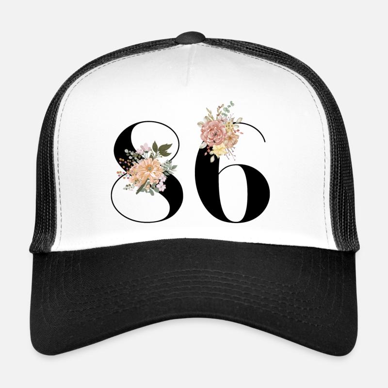 86e anniversaire fleuris (Cadeau de 86 ans) Casquette trucker 