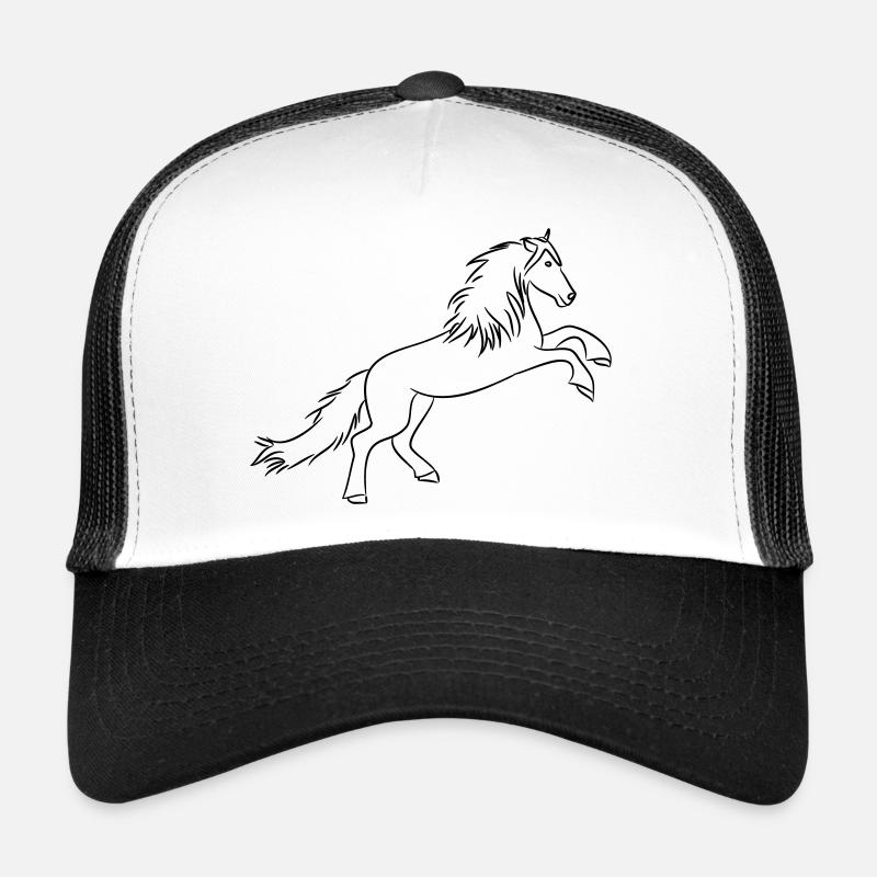 Pferd - Trucker Cap - Weiß/Schwarz