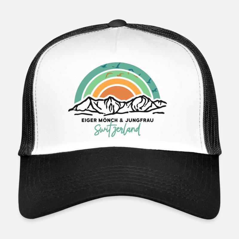 Mountains, Eiger, Mönch and Jungfrau, Bernese Oberland Trucker Cap