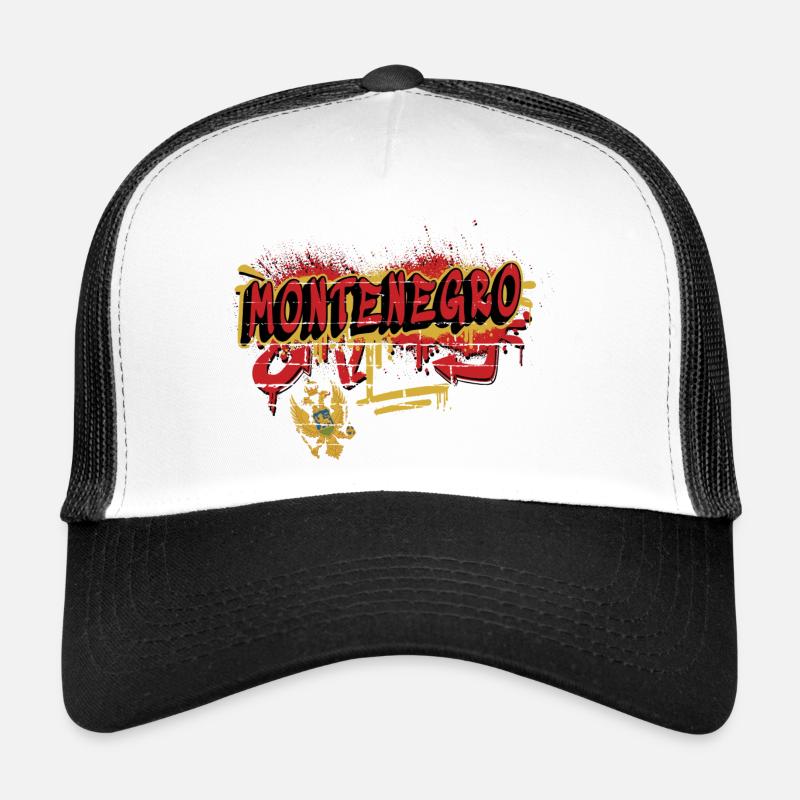 Drapeaux du Monténégro Graffiti Design Casquette trucker 