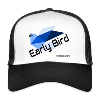 Early Bird Blau - Trucker Cap - Weiß/Schwarz - Vorne