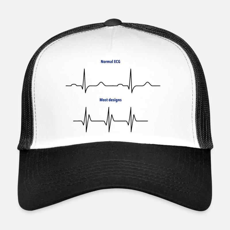 Normal ECG vs. Design ECGs - Trucker Cap - white/black