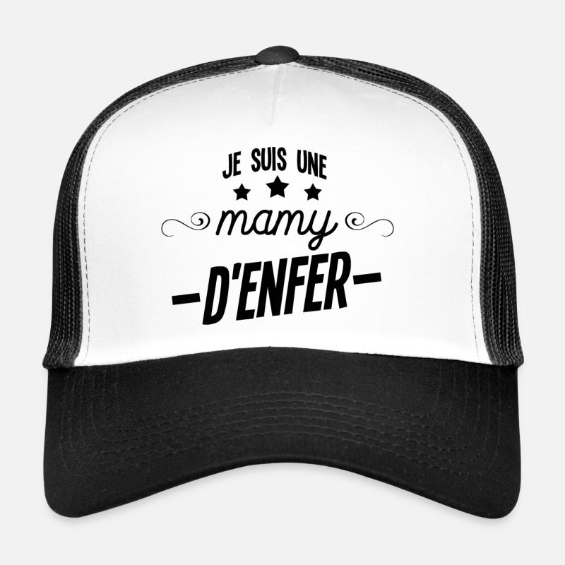 je suis une mamy d'enfer cadeau - Casquette trucker - blanc/noir
