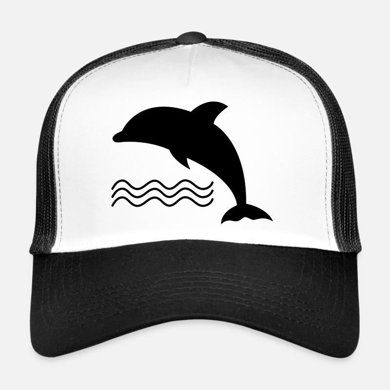 Dolphin in the water as a vector Trucker Cap