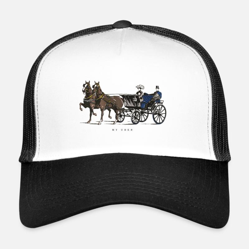 Le cheval comme mon Uber - Casquette trucker  - blanc/noir