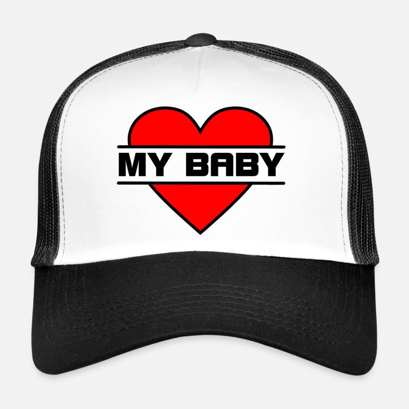 Cœur J’aime mon bébé Casquette trucker 