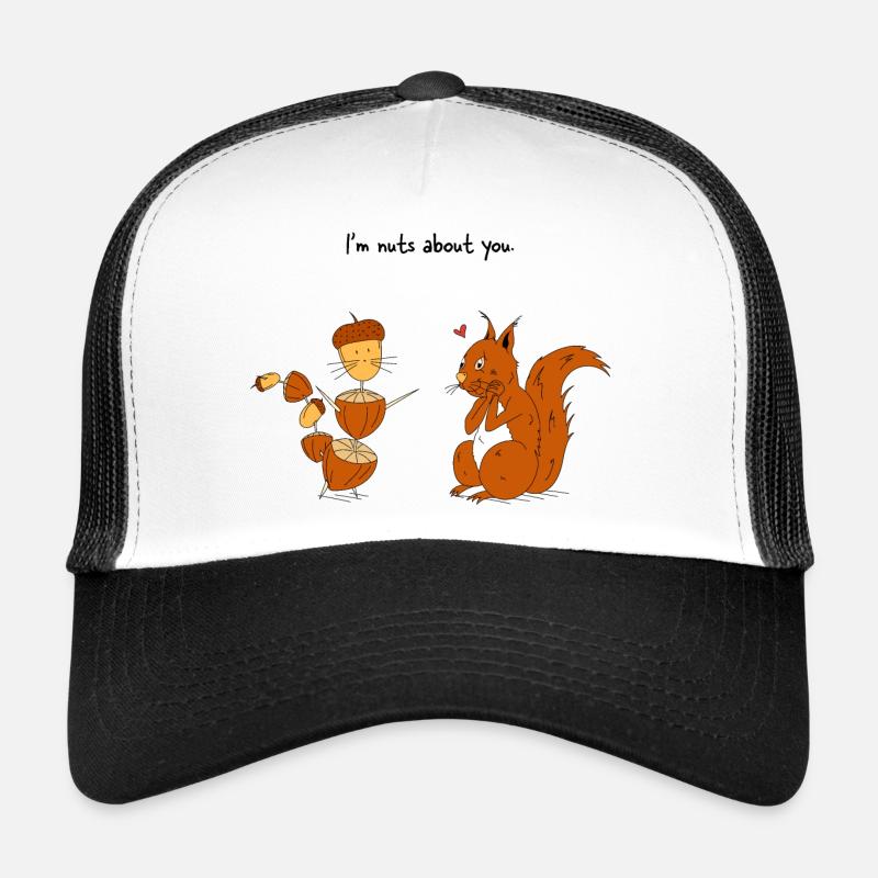 I'm nuts about you - Trucker Cap - Weiß/Schwarz