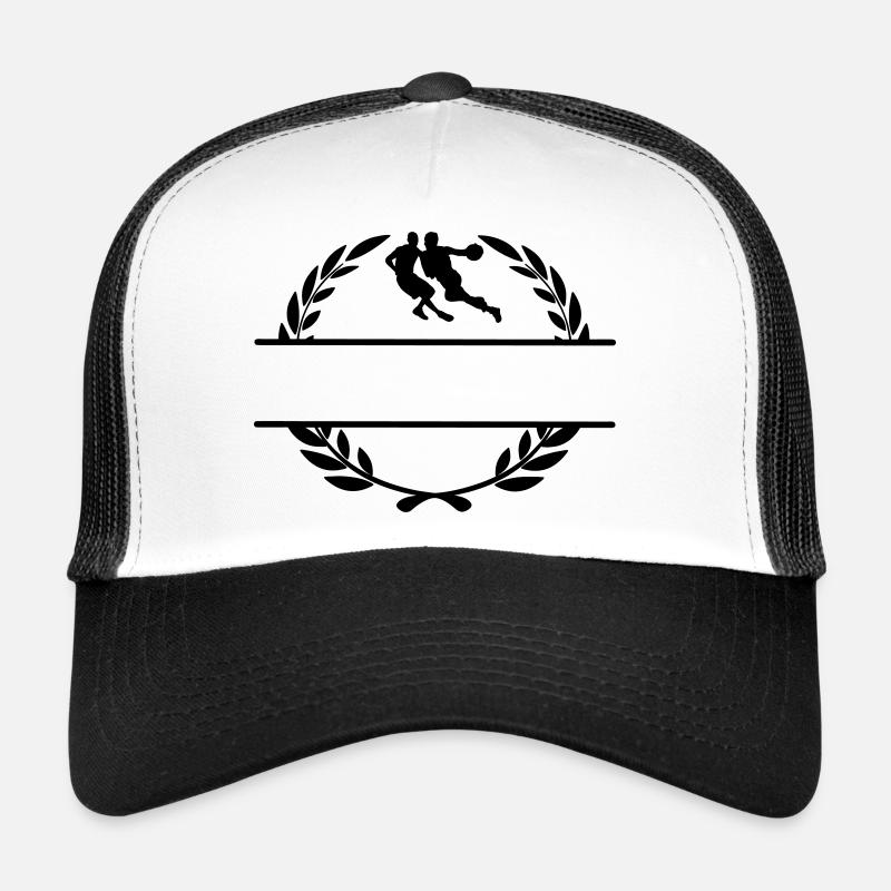 Joueurs de basket-ball en monogramme de couronne de laurier Casquette trucker 