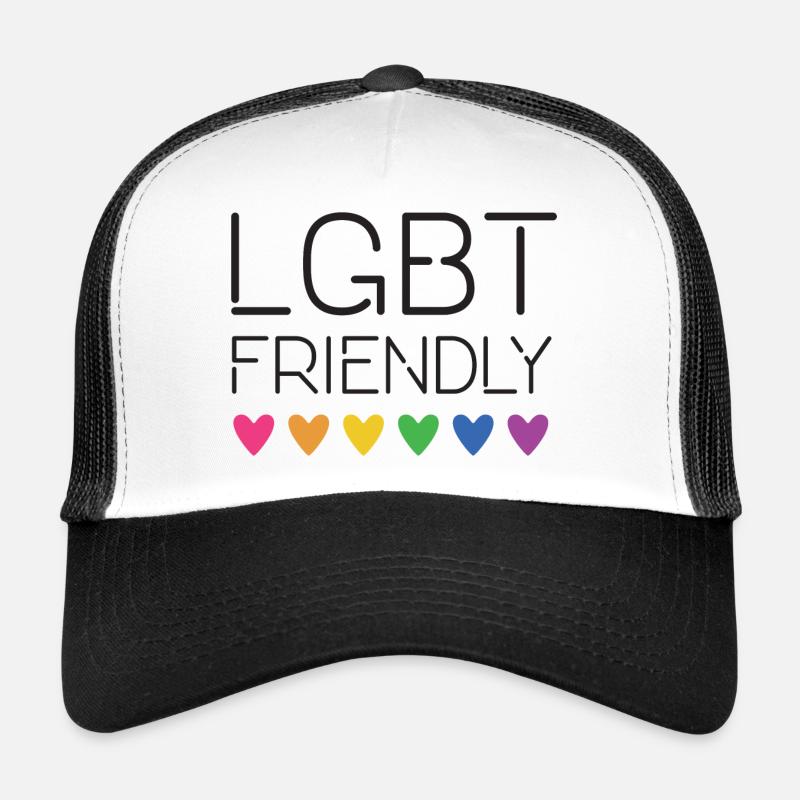 LGBT amical - Casquette trucker  - blanc/noir