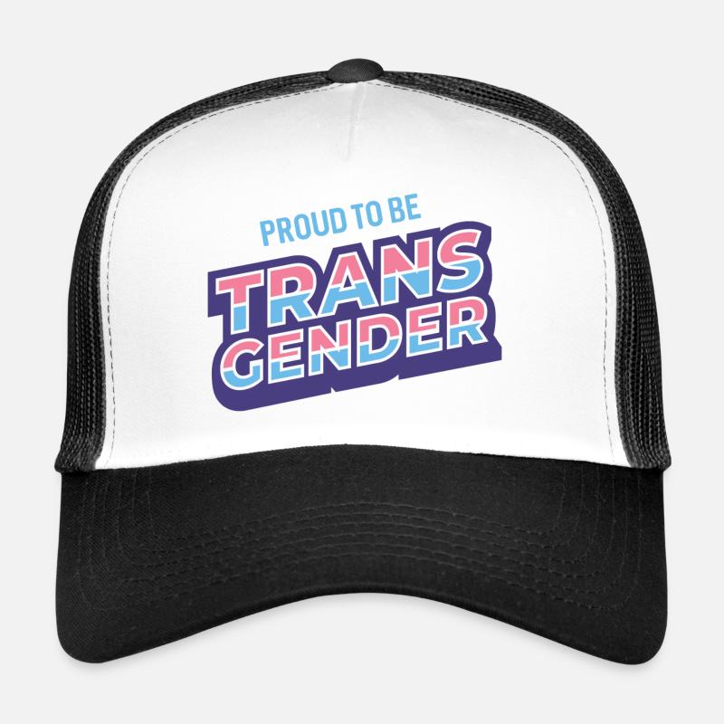Pride Month - Stolz darauf, Transgender zu sein - Trucker Cap - Weiß/Schwarz