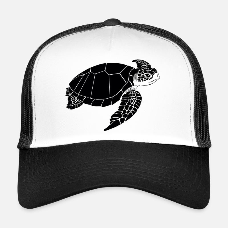 Schildkröte Schwarzweiß - Trucker Cap - Weiß/Schwarz