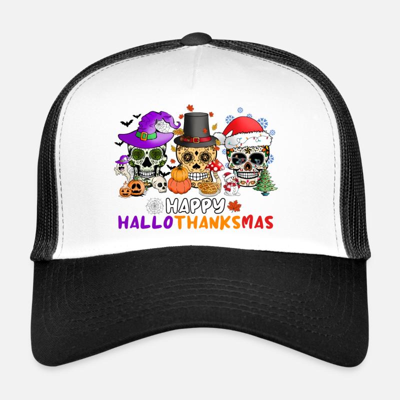 Joyeux Hallothankmas Sugar Skull Casquette trucker 