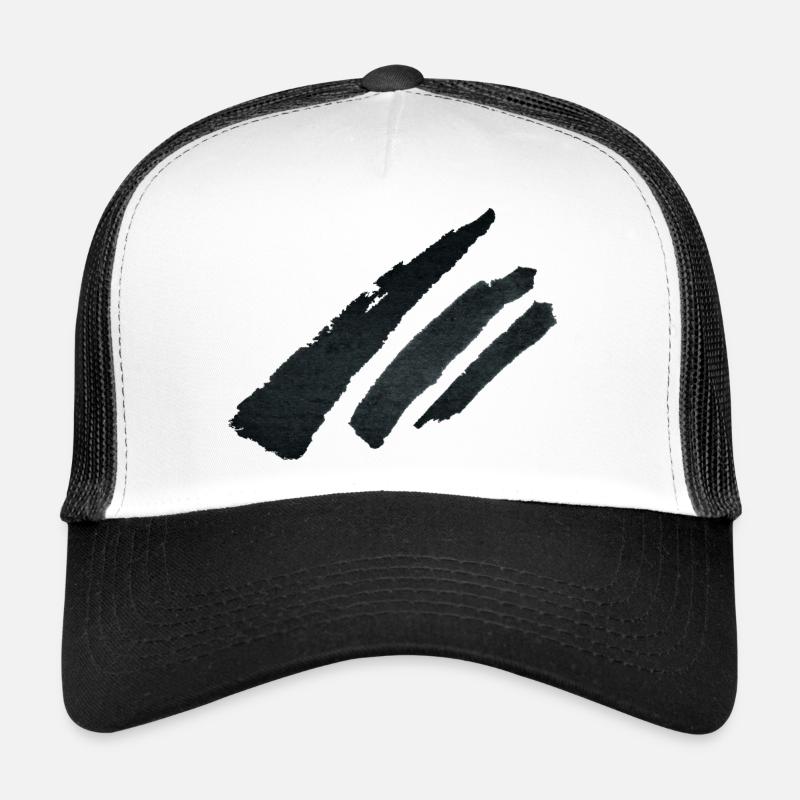 Streifen Pinsel - Trucker Cap - Weiß/Schwarz