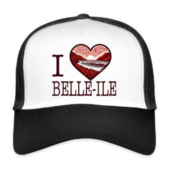 i love belle-ile en mer - Casquette trucker  - blanc/noir - Devant